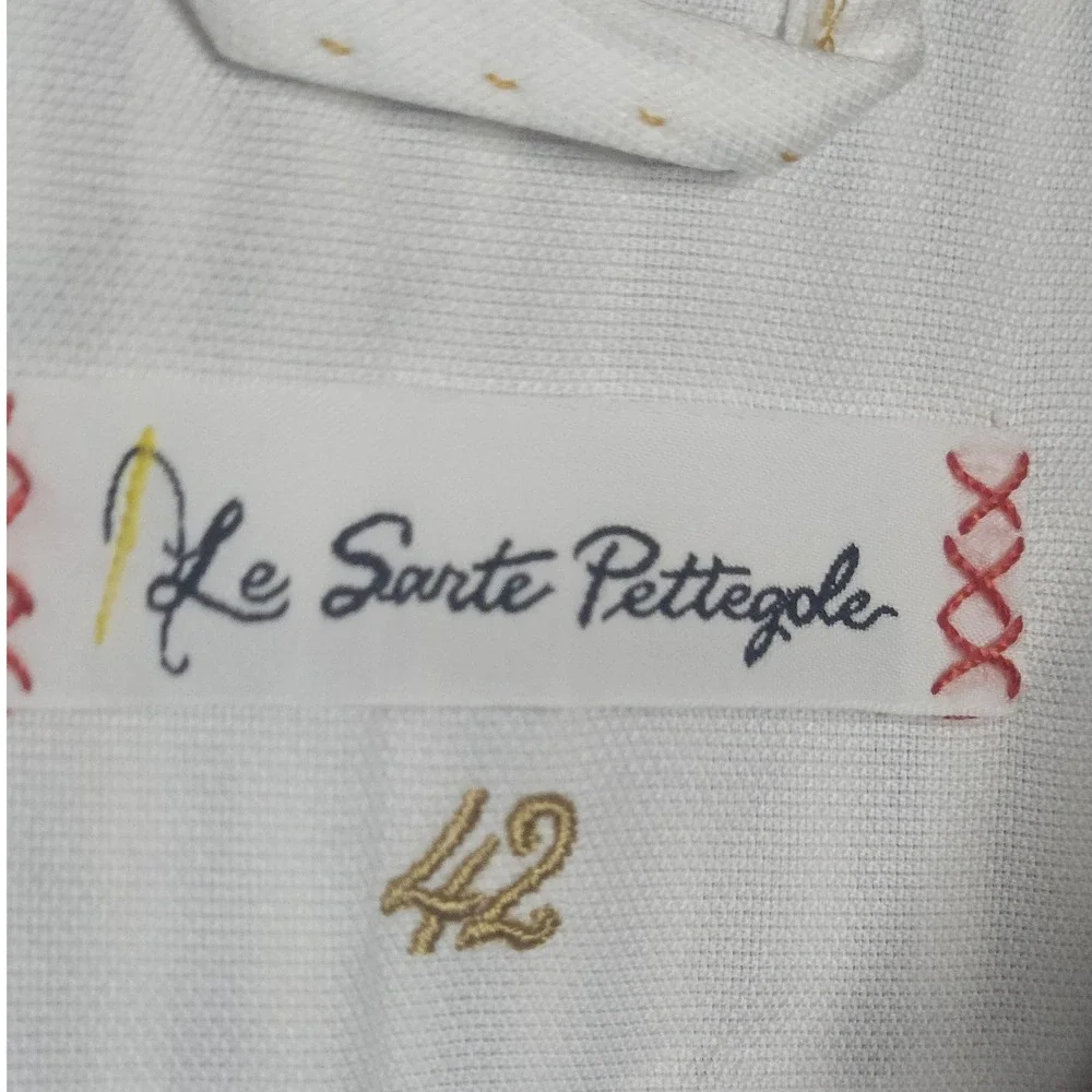 LE SARTE PETTEGOLE Striped Button Down Shirt Blue White Women's size 6 NWT $290 - Picture 8 of 9